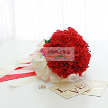 仿真花手捧花 爱情密码,中国网上花城 商品内容 红色 仿真花 绣球手捧花,采用高仿真材质,手感柔软,丝带搭配包装 整个花束高30cm,直径27cm左右