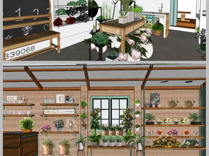 精品鲜花店su模型设计图下载 图片89.35mb 公共场所库 su模型