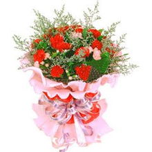 南浔区网上花店精美花束推荐 红色康乃馨温馨花礼